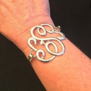 “S” initial bangle bracelet